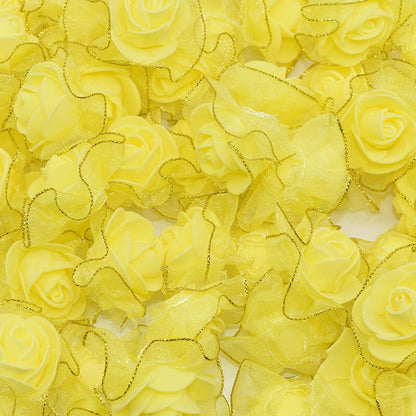 4cm Foam Flower Heads with Gold Edge Pack 20