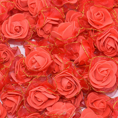 4cm Foam Flower Heads with Gold Edge Pack 20