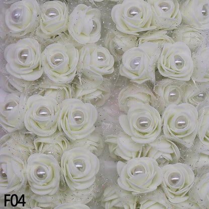 72 roses en mousse de 3 cm avec perles décoratives