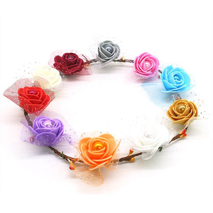 72 roses en mousse de 3 cm avec perles décoratives