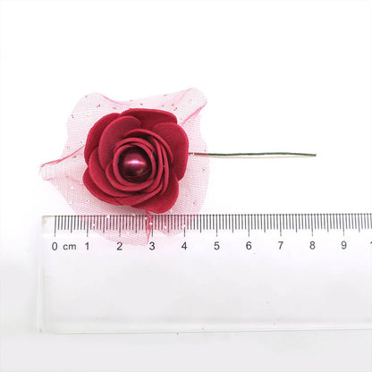 72 roses en mousse de 3 cm avec perles décoratives