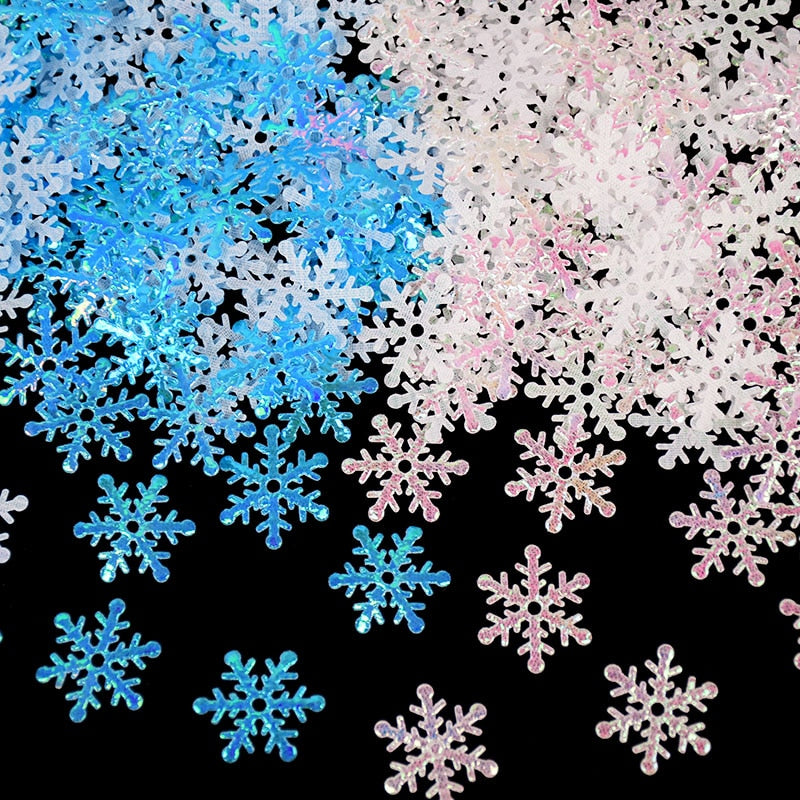 Pink Snowflake Confetti  Glittery Snowflake Table Scatter
