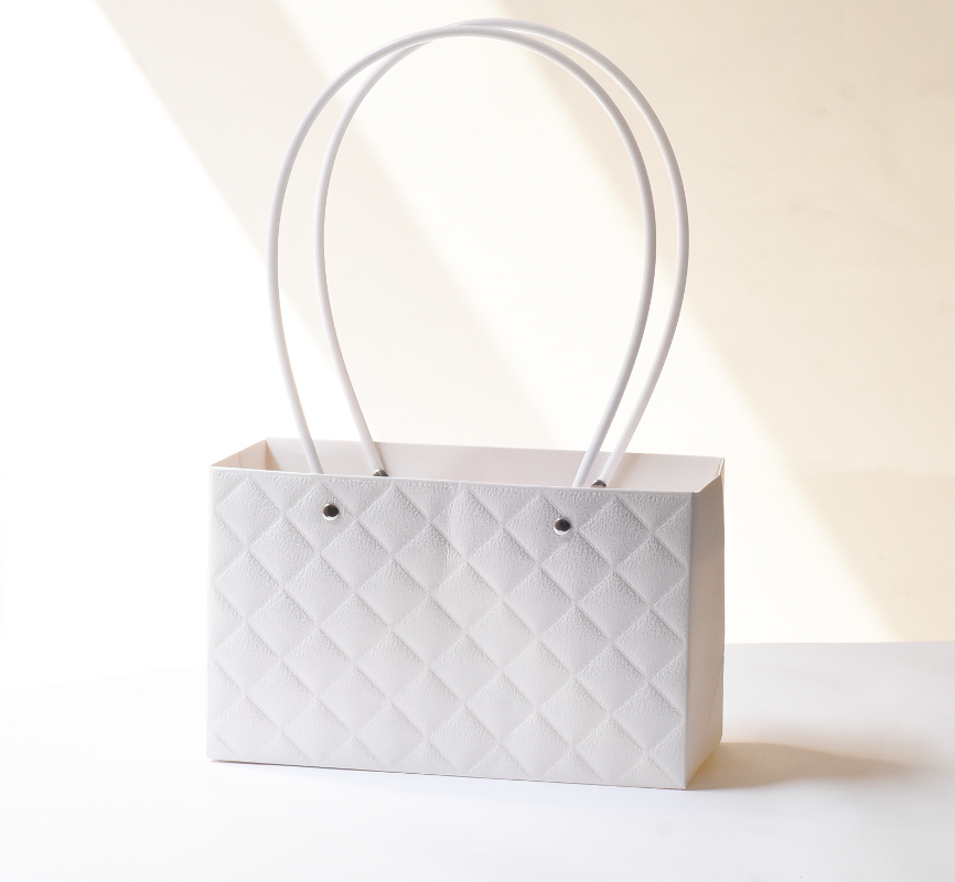 10 sacs à fleurs rectangulaires gaufrés diamant