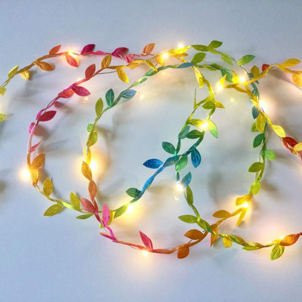 2M/3M/5M/10M String Light Green Leaf Garland Fairy Lights LED Flexibl –  Floral Supplies Store