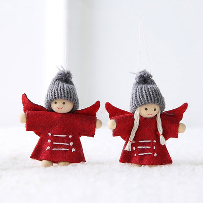 Set of 2 Christmas Angel Dolls Hanging Pendant Ornaments