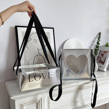 Heart-shaped Hollow Square Flower Box Pack 6
