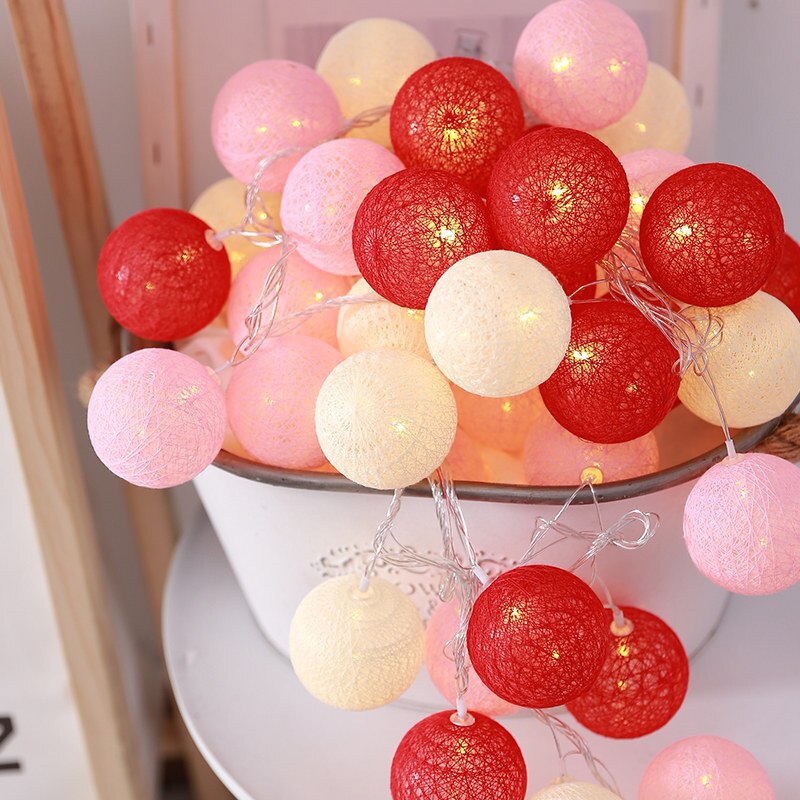 Cotton Ball Garlands Fairy Lights Garland