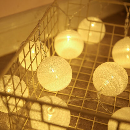 Cotton Ball Garlands Fairy Lights Garland