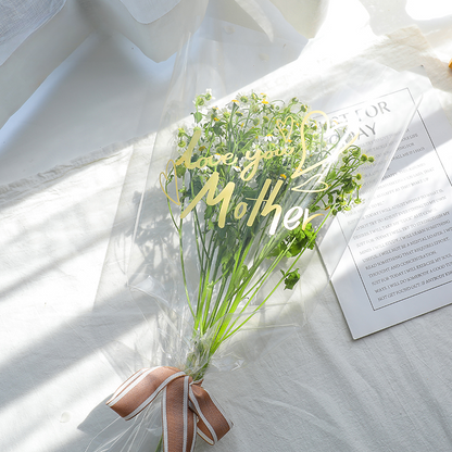 20pcs Mother's Day Clear Cellophane Wrap (60x60cm)