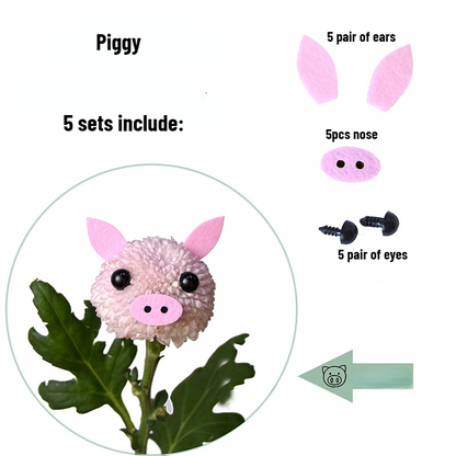 DIY Pom Pom Animal Flower Craft Kit (5 Sets)