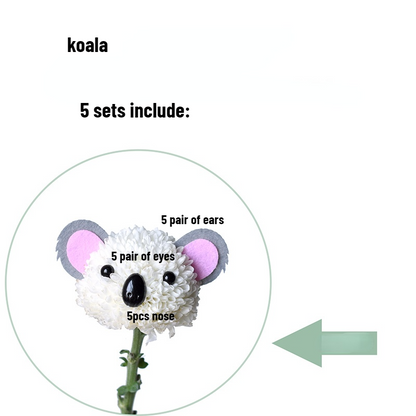 DIY Pom Pom Animal Flower Craft Kit (5 Sets)