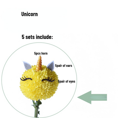 DIY Pom Pom Animal Flower Craft Kit (5 Sets)