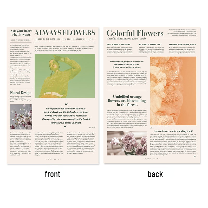 10pcs Retro English Newspaper Wrap Paper (38x53cm)