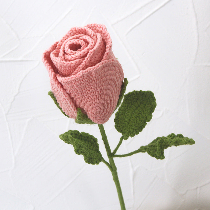 5Pcs Finished Crochet Rose Bouquet