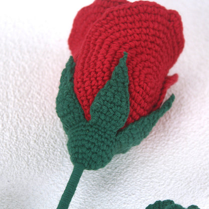 5Pcs Finished Crochet Rose Bouquet