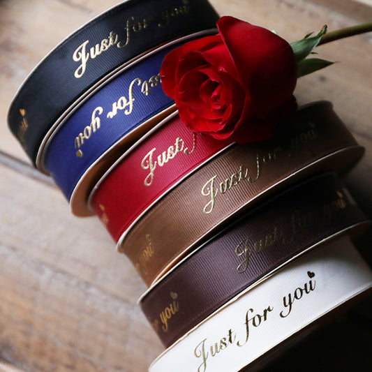 شريط Grosgrain لتغليف الزهور (25 مم × 50 ياردة)