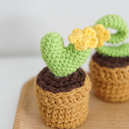 Finished Crocheted LOVE Potted Cactus Plants