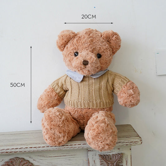Ours en peluche avec pull de 50 cm