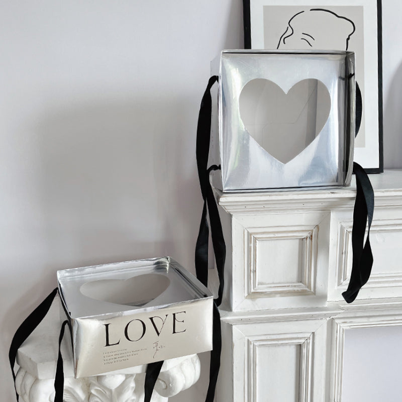 Heart-shaped Hollow Square Flower Box Pack 6
