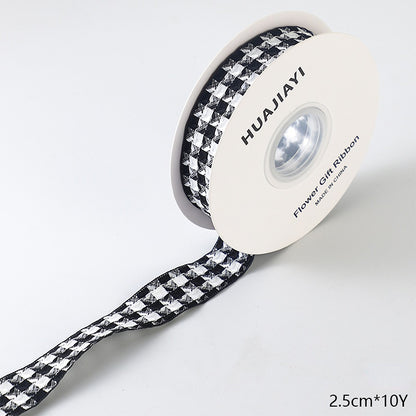 Houndstooth Florist Ribbon (25mmx10Yd)