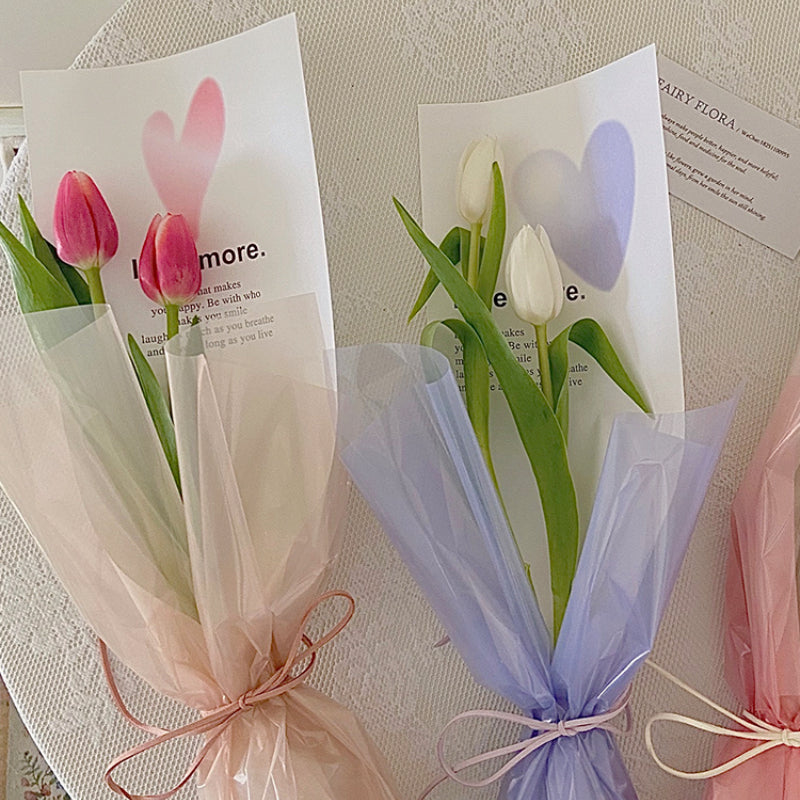 LOVE MORE Single Rose Packaging Flower Sleeves Pack 30