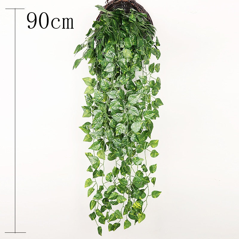 fake plants hanging from wall Artificial Plant Vines Wall Hanging Rattan Leaves – Floral Supplies Store