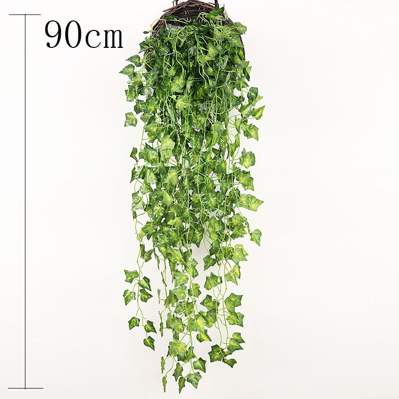 outdoor hanging artificial plants Artificial Plant Vines Wall Hanging Rattan Leaves – Floral Supplies Store