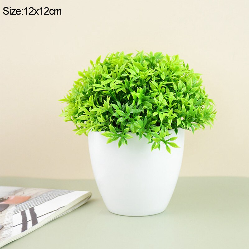 faux potted plants small Green Bonsai Small Artificial Potted Green Plant