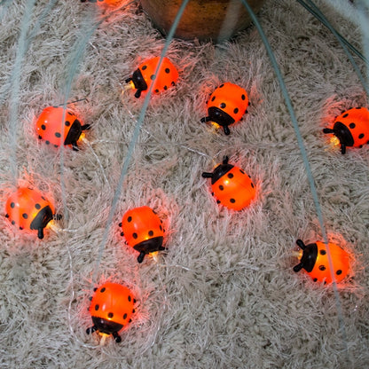 Battery Powered Ladybugs LED String Fairy Lights