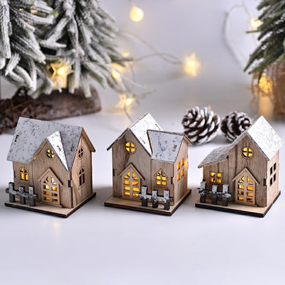 Village de Noël : maison lumineuse à LED en bois