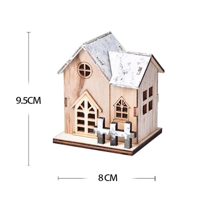 Village de Noël : maison lumineuse à LED en bois