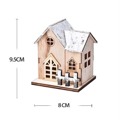 Village de Noël : maison lumineuse à LED en bois