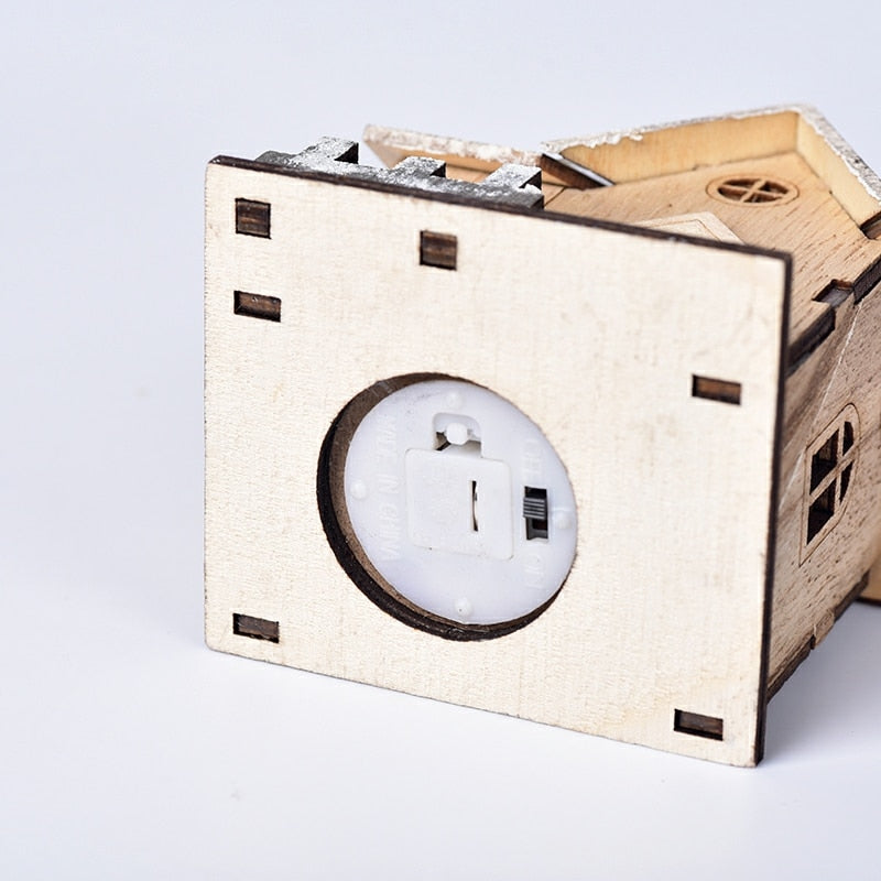 Village de Noël : maison lumineuse à LED en bois