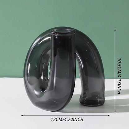 Bended Glass Tube Candle Holder