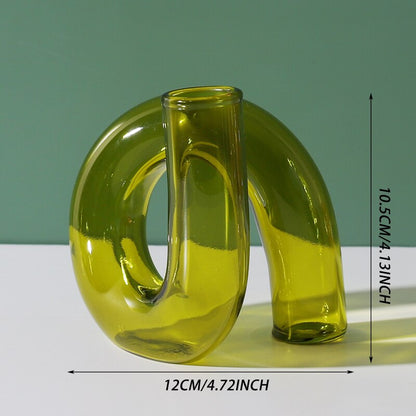 Bended Glass Tube Candle Holder