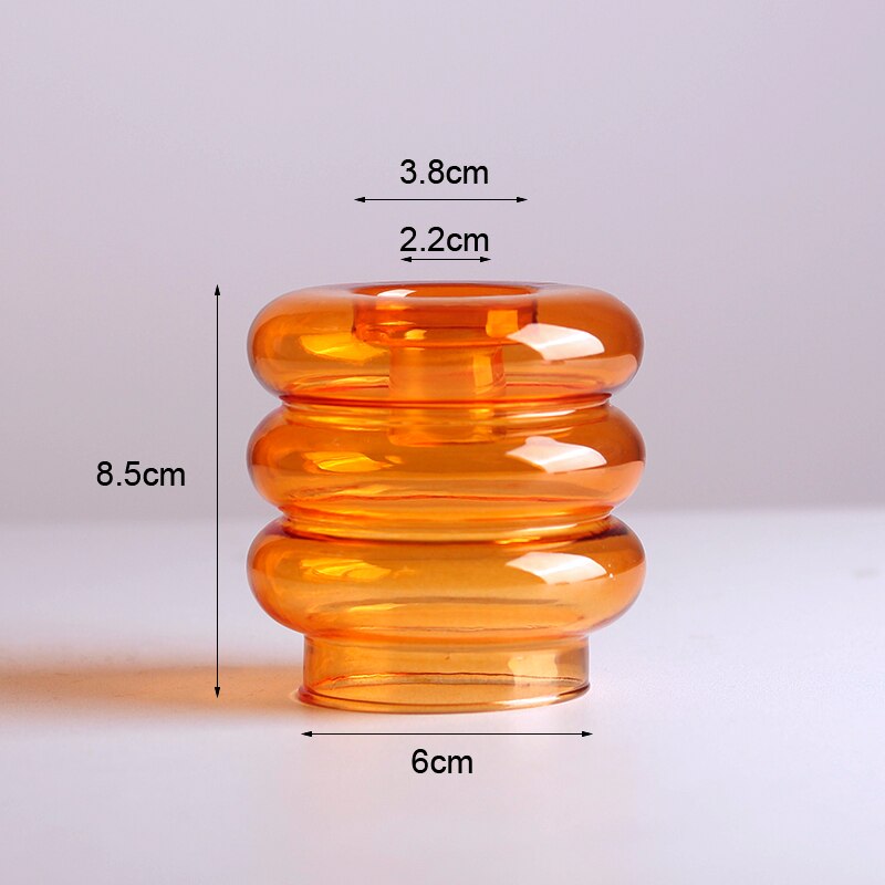 Modern Style Colored Glass Candle Holder