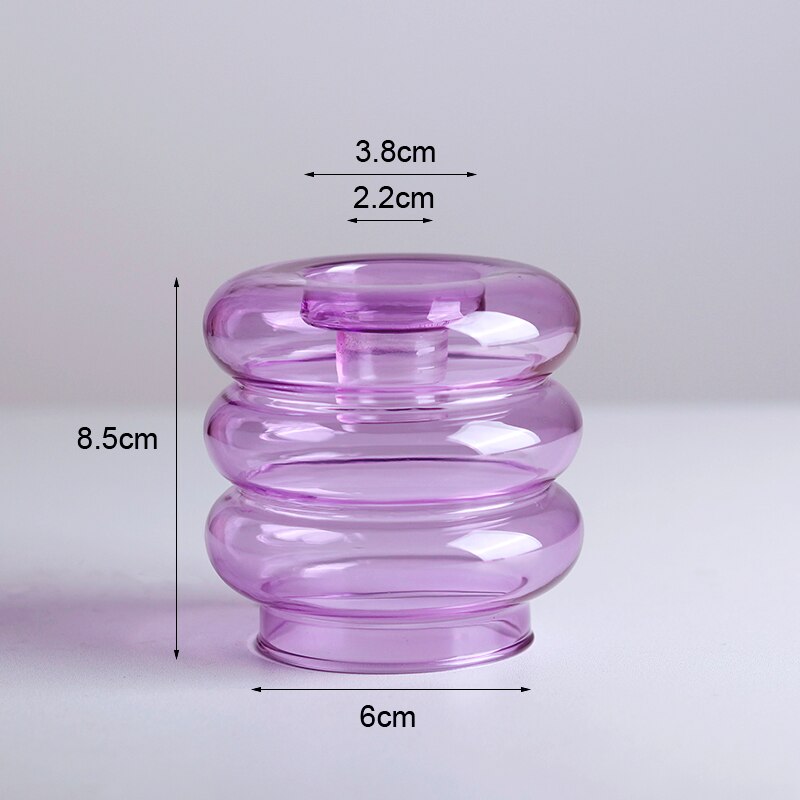 Modern Style Colored Glass Candle Holder