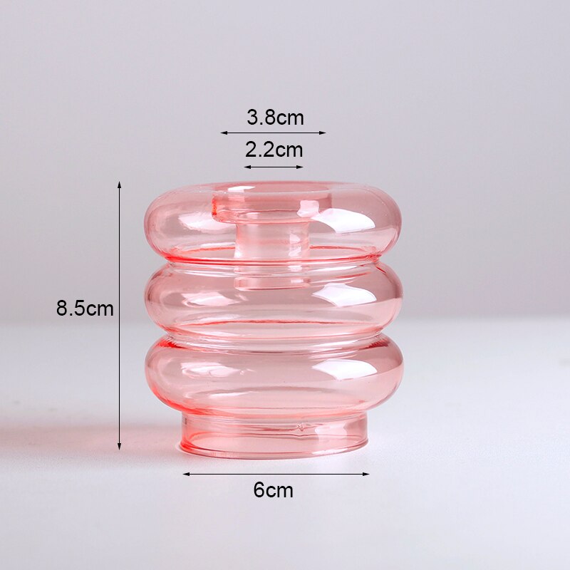 Modern Style Colored Glass Candle Holder