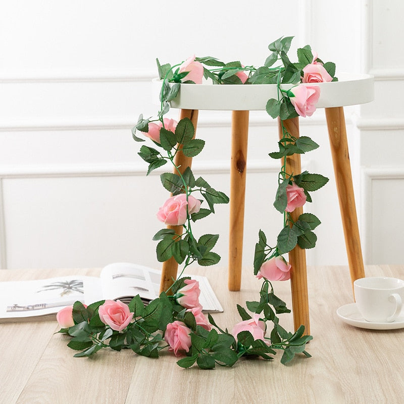 Silk Artificial Rose Vine Plastic Garland – Floral Supplies Store