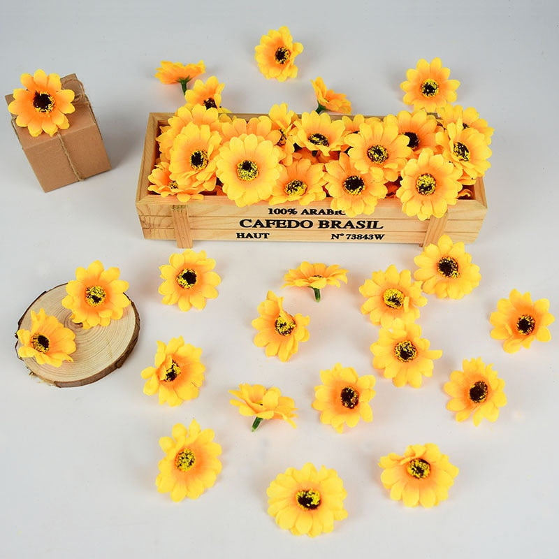 100pcs Artificial Sunflower Head for DIY Decoration