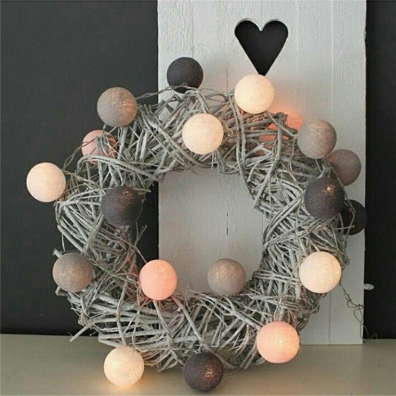 Cotton Ball Garlands Fairy Lights Garland