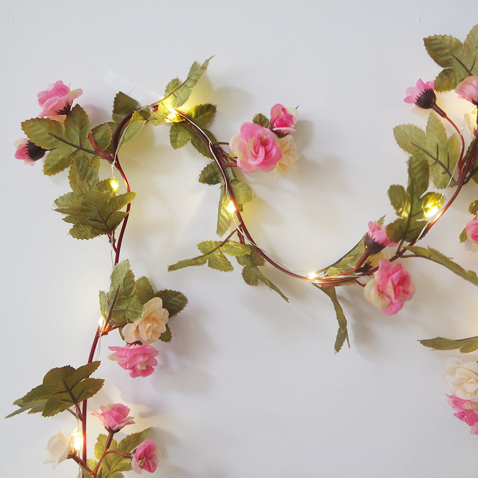Guirlande lumineuse de 30 roses LED, 2,5 mètres