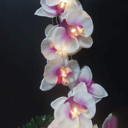 Artificial Butterfly Orchid Garland LED Light String 6.4FT 20LEDS