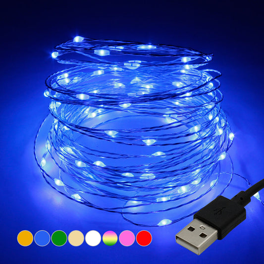 10M 5M USB Waterproof Copper Wire Garland Fairy Light