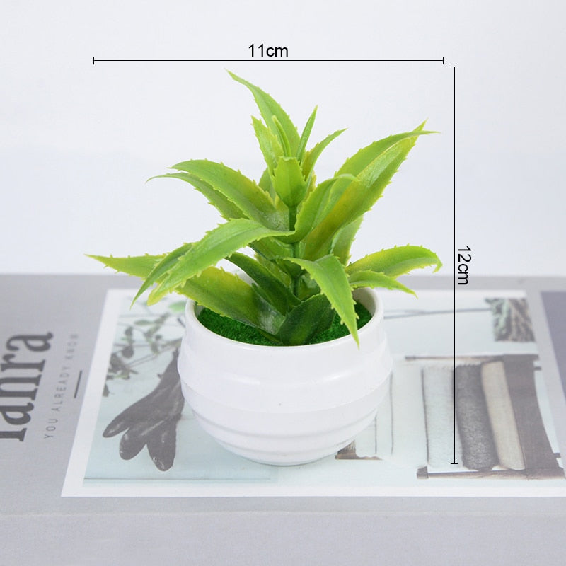 faux plants indoor small Artificial Green Plants Small Bonsai Pot – Floral Supplies Store