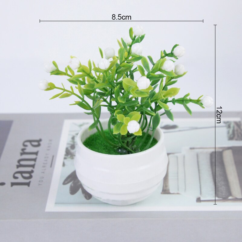 fake garden plants in pots Artificial Green Plants Small Bonsai Pot – Floral Supplies Store