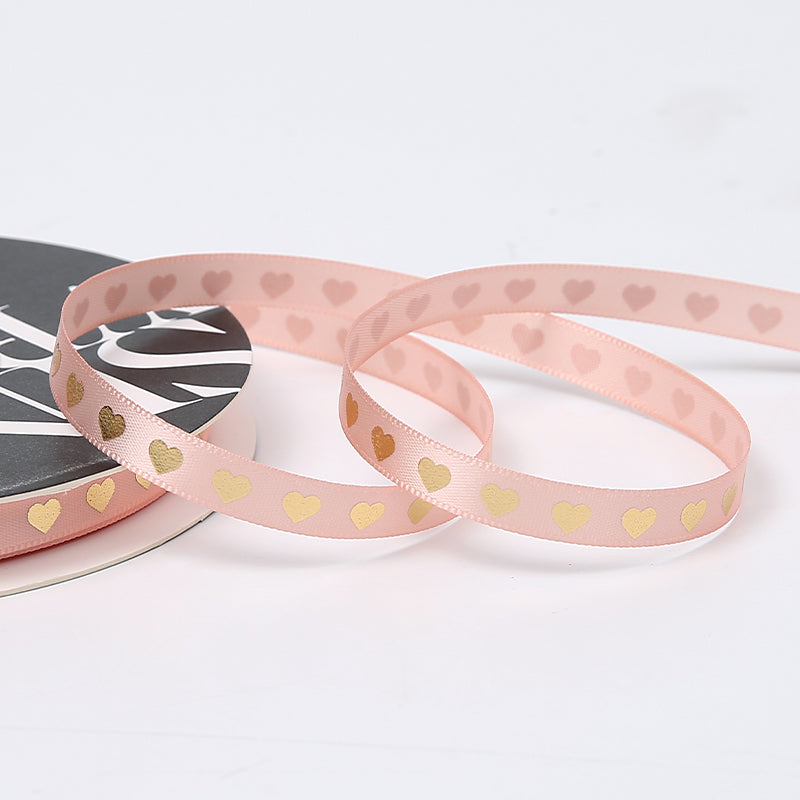 Golden Heart Gift Packaing Satin Ribbon (10mmx45Yd)