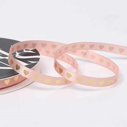 Golden Heart Gift Packaing Satin Ribbon (10mmx45Yd)