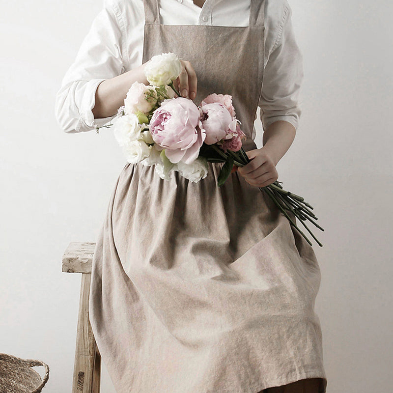 Minimalist Soft Cotton Linen Florist Apron