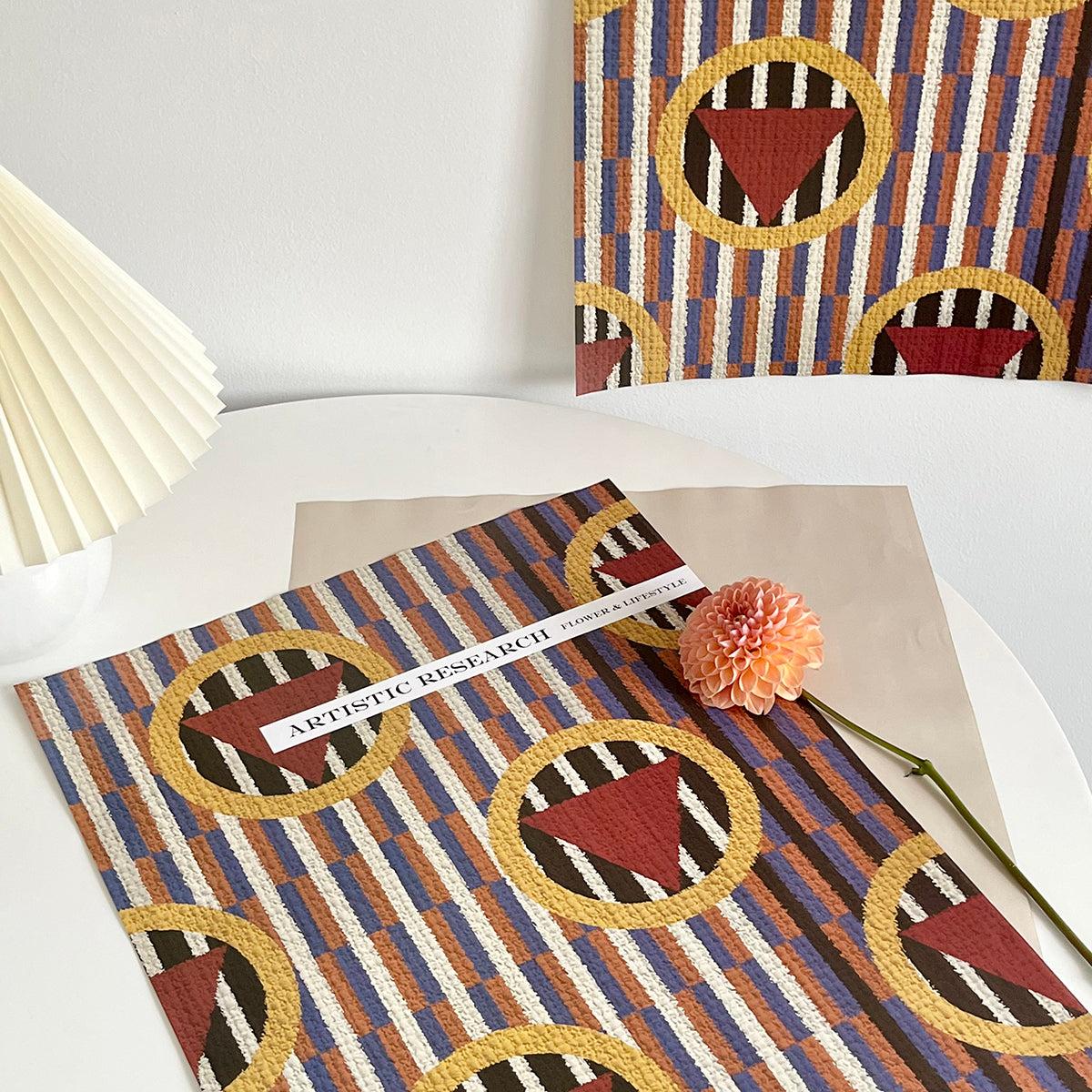 10pcs Geometric Art Floral Wrap Paper (35x52cm)